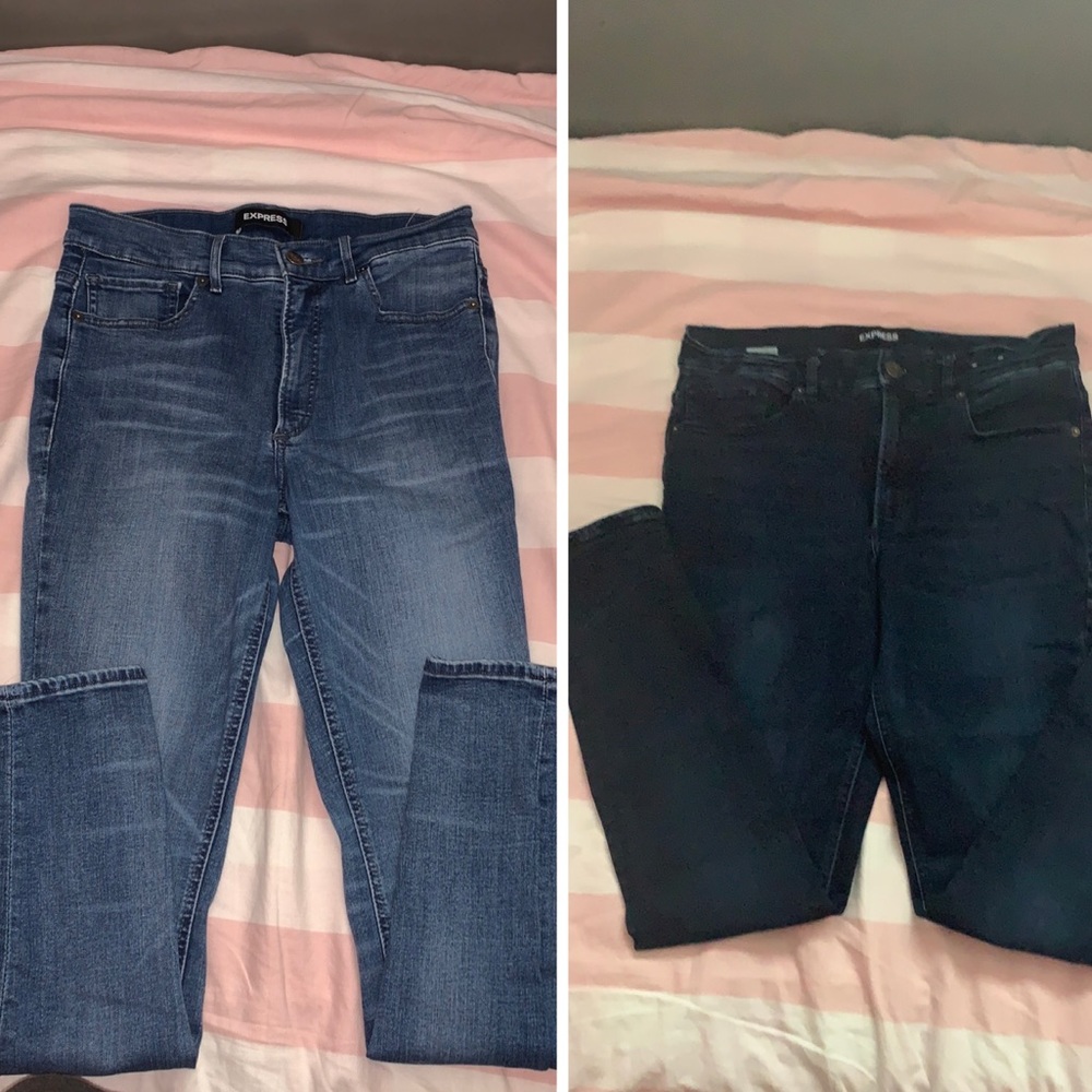 2/$35 express high waisted skinny jeans